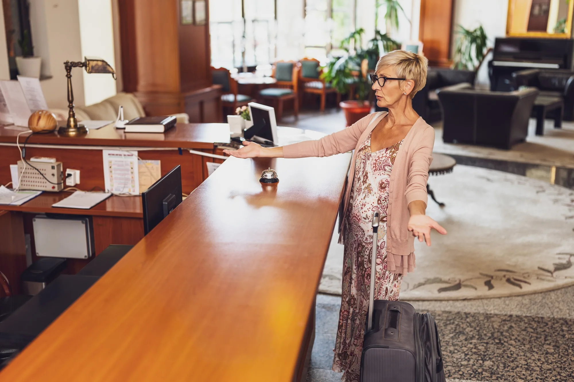 Guest entering at hotel