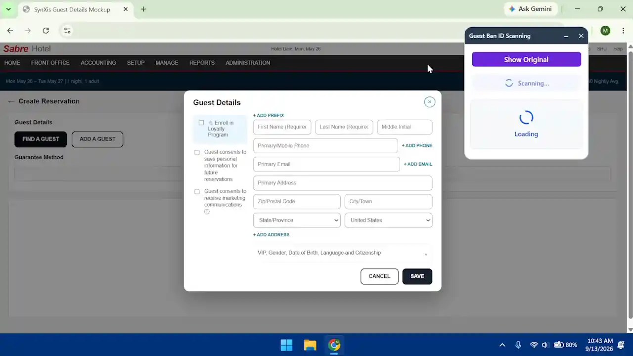 Guest Ban scan interface snapshot