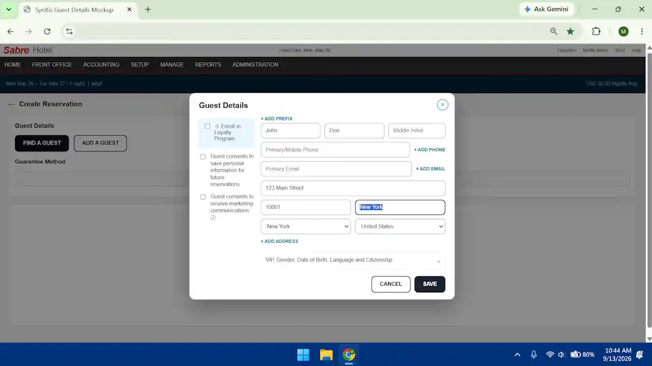 Guest Ban transferring captured guest details into SynXis Hub
