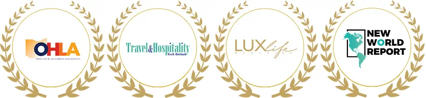 Innstrata awards including OHLA, Travel and Hospitality Tech Outlook, LUXlife Magazine, and New World Report